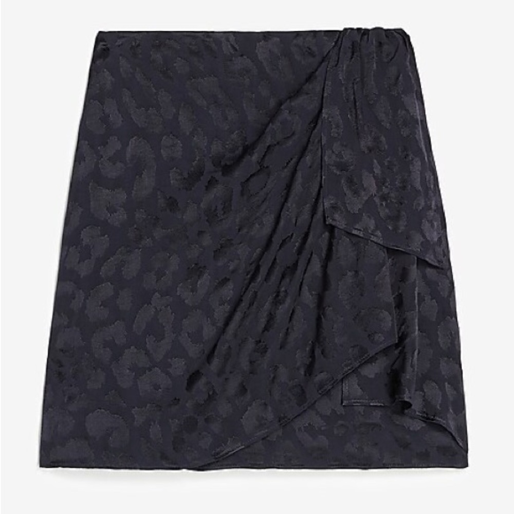 High Waisted Leopard Jacquard Mini Skirt